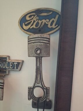 Ford Blue and Silver Engine Piston Wall Hook